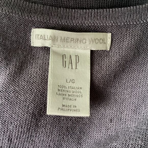 Gap grey basic Italian merino wool sweater pullover, large. 0529 - Picture 6 of 6